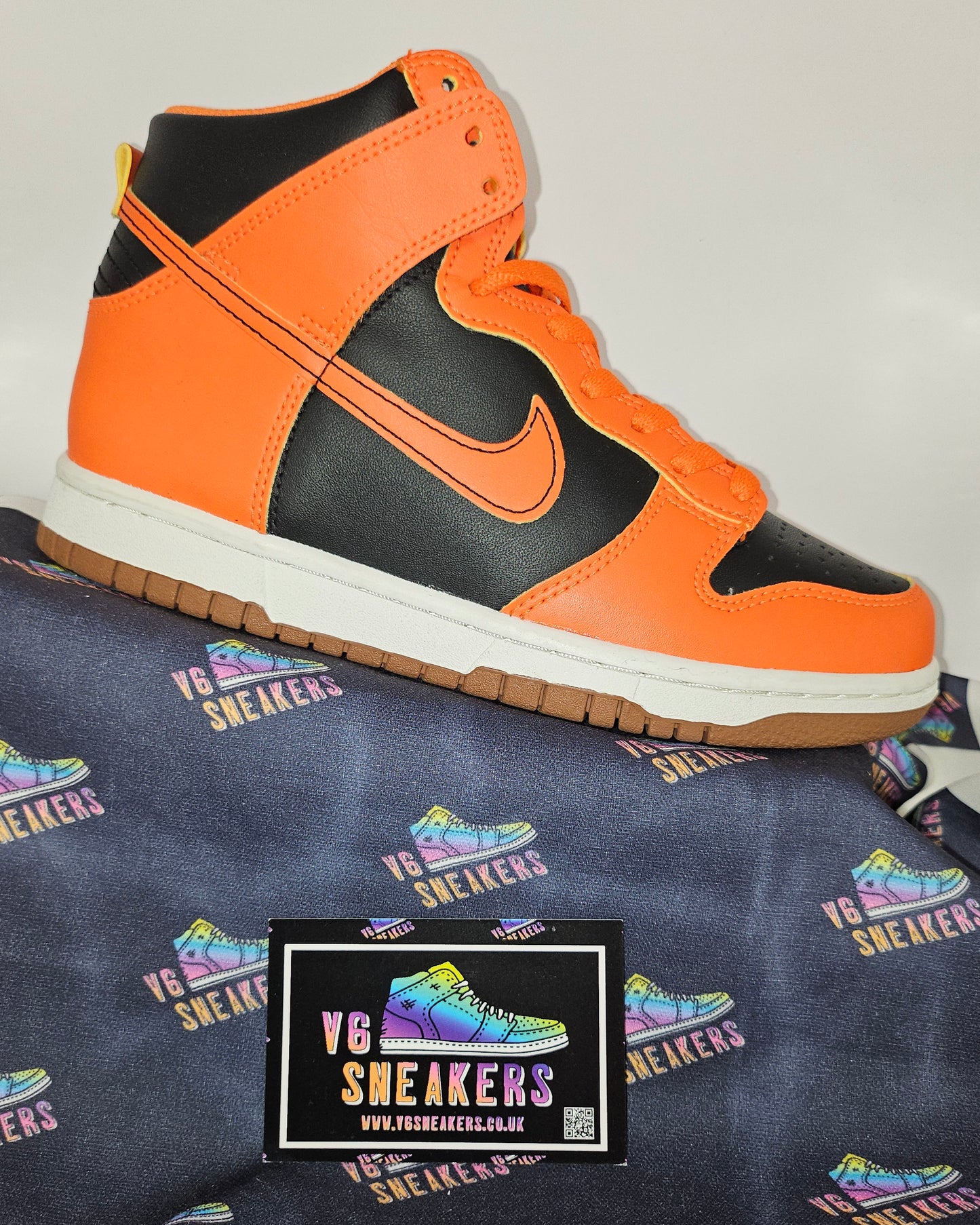 Nike Dunk High GS Halloween Orange Black UK 5