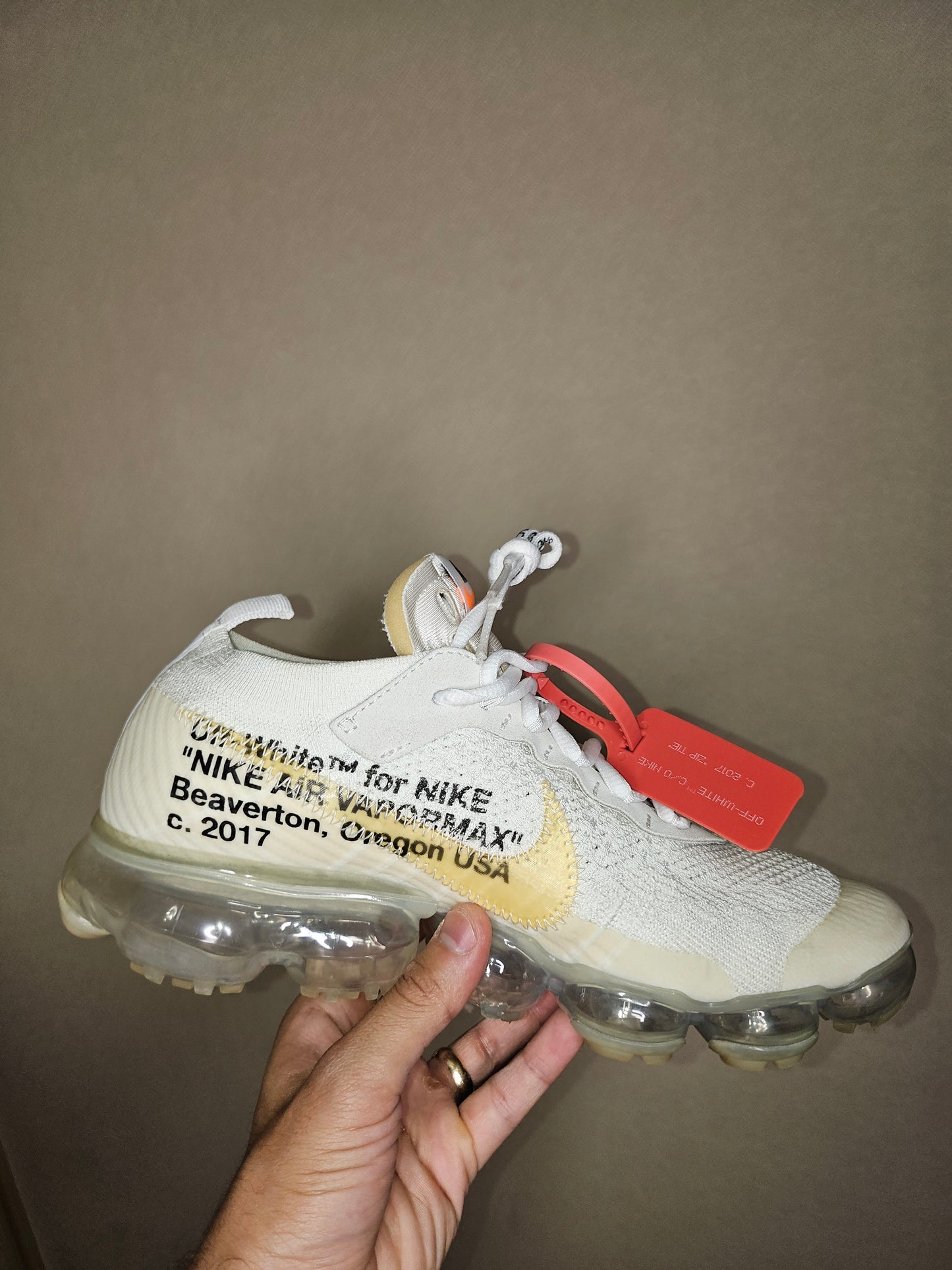 Mens Nike Off White VaporMax UK 7.5/US 8.5 2017 AA3831 100 White (Used, Og All)